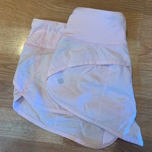 Rare Lululemon speed shorts, blush quartz. Size 4